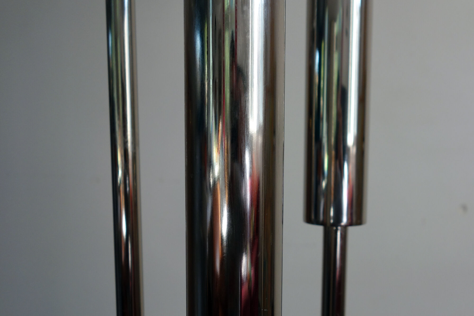 Space Age floor lamp vntage glass and chromed metal, 1970s