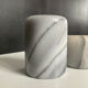 Set of 5 nesting candle holders in white marble.