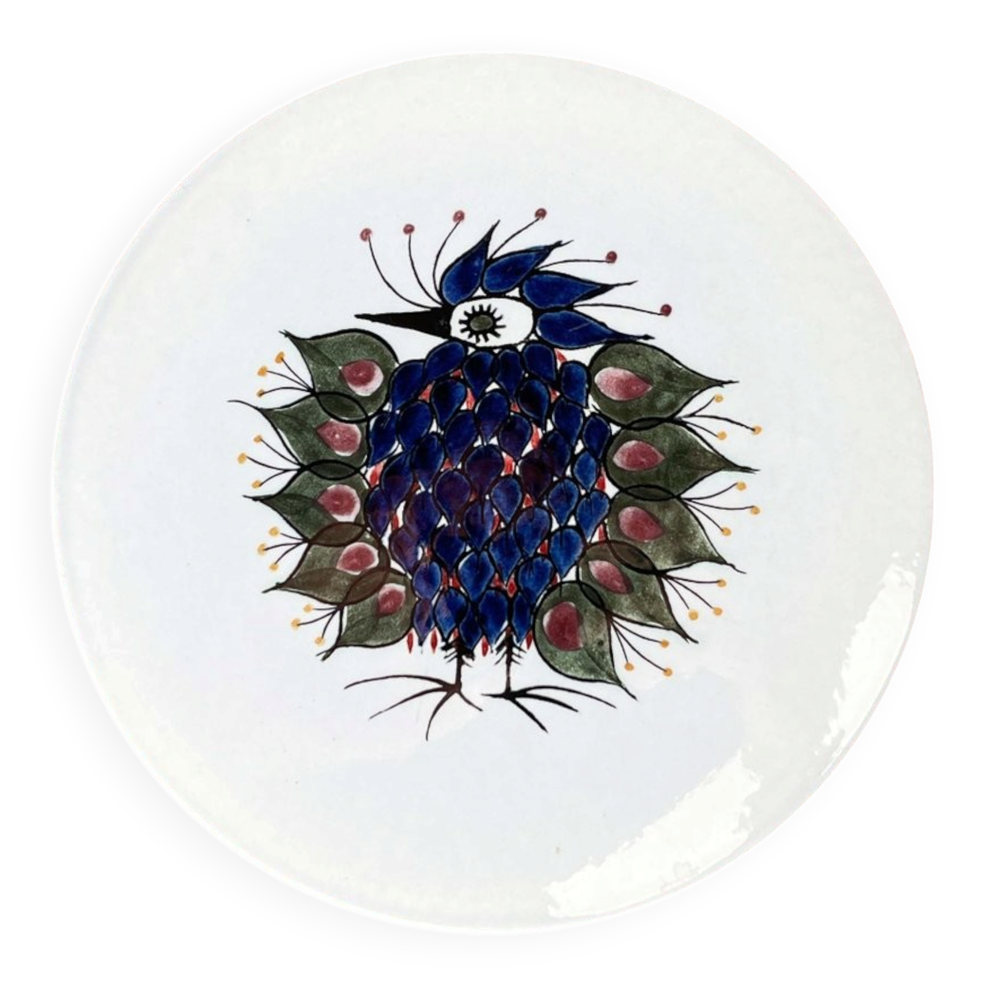 Mid-Century Modern Danish design plate Crazy Bird by Beth Breyen for Royal Copenhagen