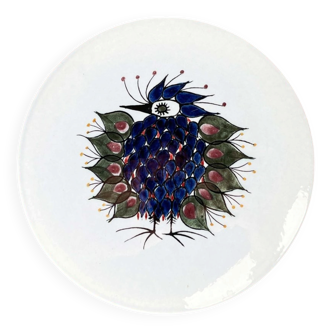 Mid-Century Modern Danish design plate Crazy Bird by Beth Breyen for Royal Copenhagen