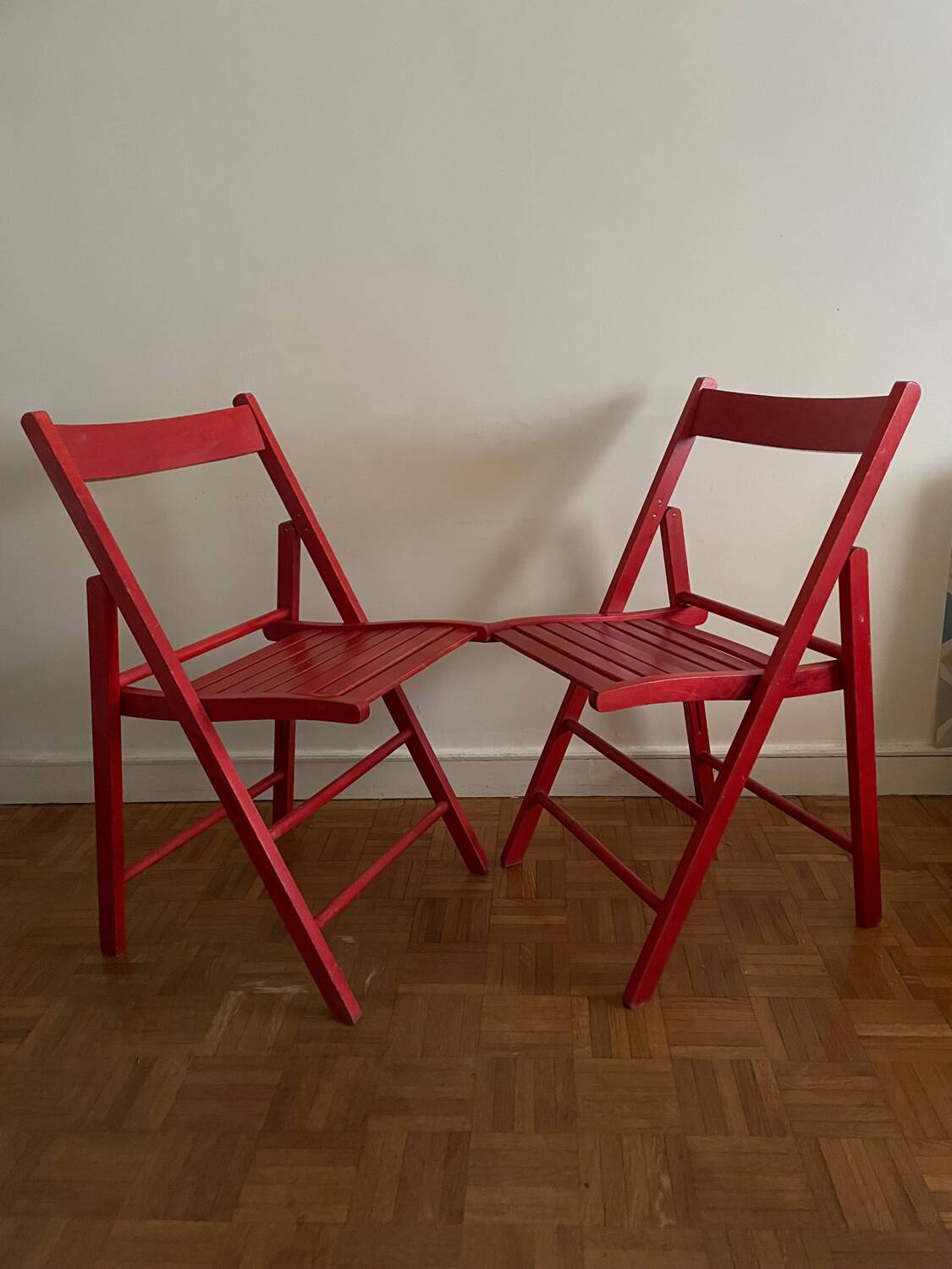 2 Vintage Wooden Folding Chairs