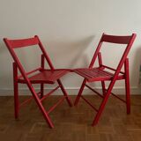 2 Vintage Wooden Folding Chairs