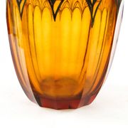 Art déco vase, honey crystal, galvanic coating, Poland, 1930s