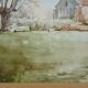 Eglise à la campagne - Aquarelle signée