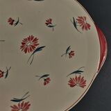 Plat de service rond faïence Longchamp décor Nancy début XXème