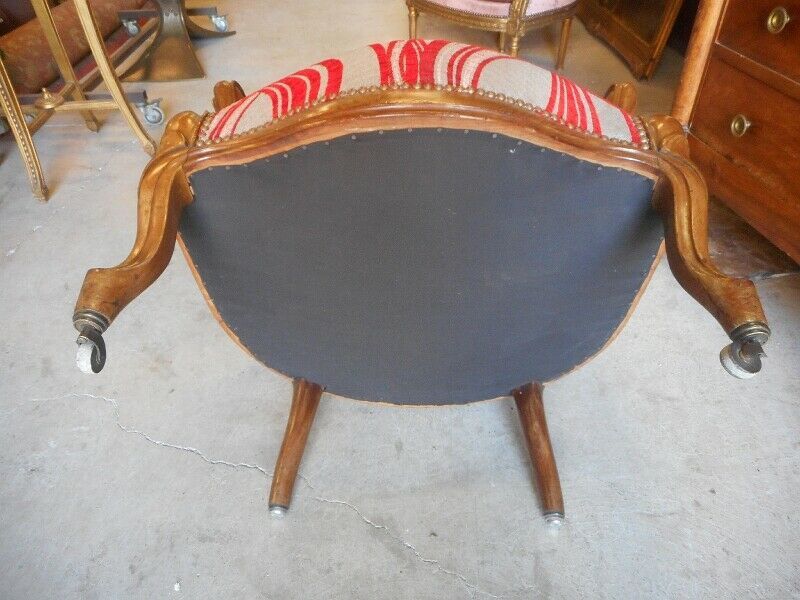 19th century Voltaire walnut armchair