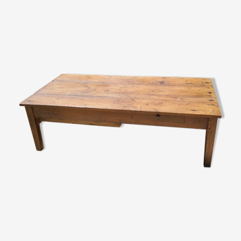 Oak farmhouse coffee table nineteenth century 160cm 2 drawers