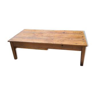 Oak farmhouse coffee table nineteenth century 160cm 2 drawers