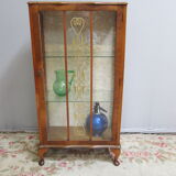English art deco walnut showcase