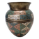 Painted Brass Vase From India, 1970s