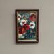 Swedish Oil on Canvas“Red Poppies and White Blossoms” by L. Stokes, Vintage