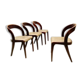 Ensemble de 4 chaises gondoles vintage 1960