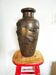 Large Art Deco vase in patinated brass, relief decoration of birds – year