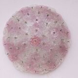 Charming Murano Ceiling Light Pink Flower by Seguso for Venini, Italy, 1970