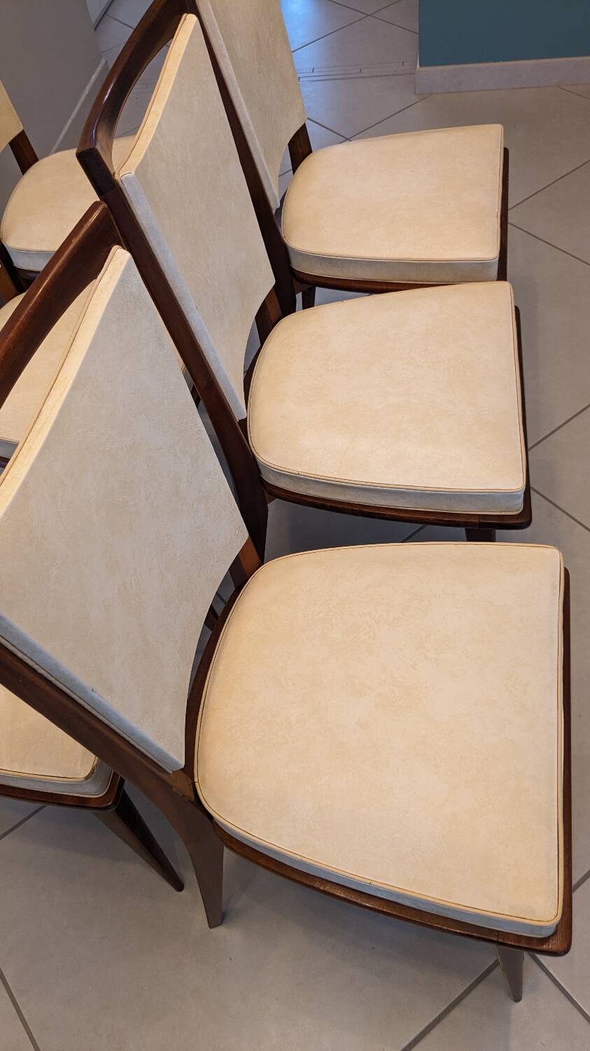 Vintage compass and leatherette chairs