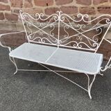 Vintage wrought iron garden bench