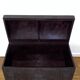 Brown leather and wood domed chest