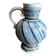 Vintage German Westerwald stoneware jug with cobalt blue floral relief