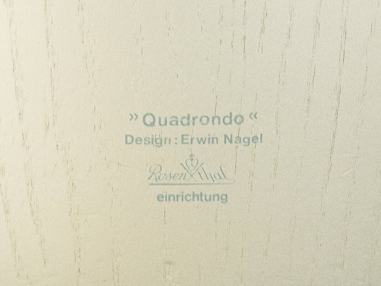Table à manger Quadrondo, Erwin Nagel, Rosenthal, Argent