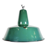 Large Industrial Green Enamel Factory Pendant Lamp, 1960s