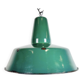 Large Industrial Green Enamel Factory Pendant Lamp, 1960s