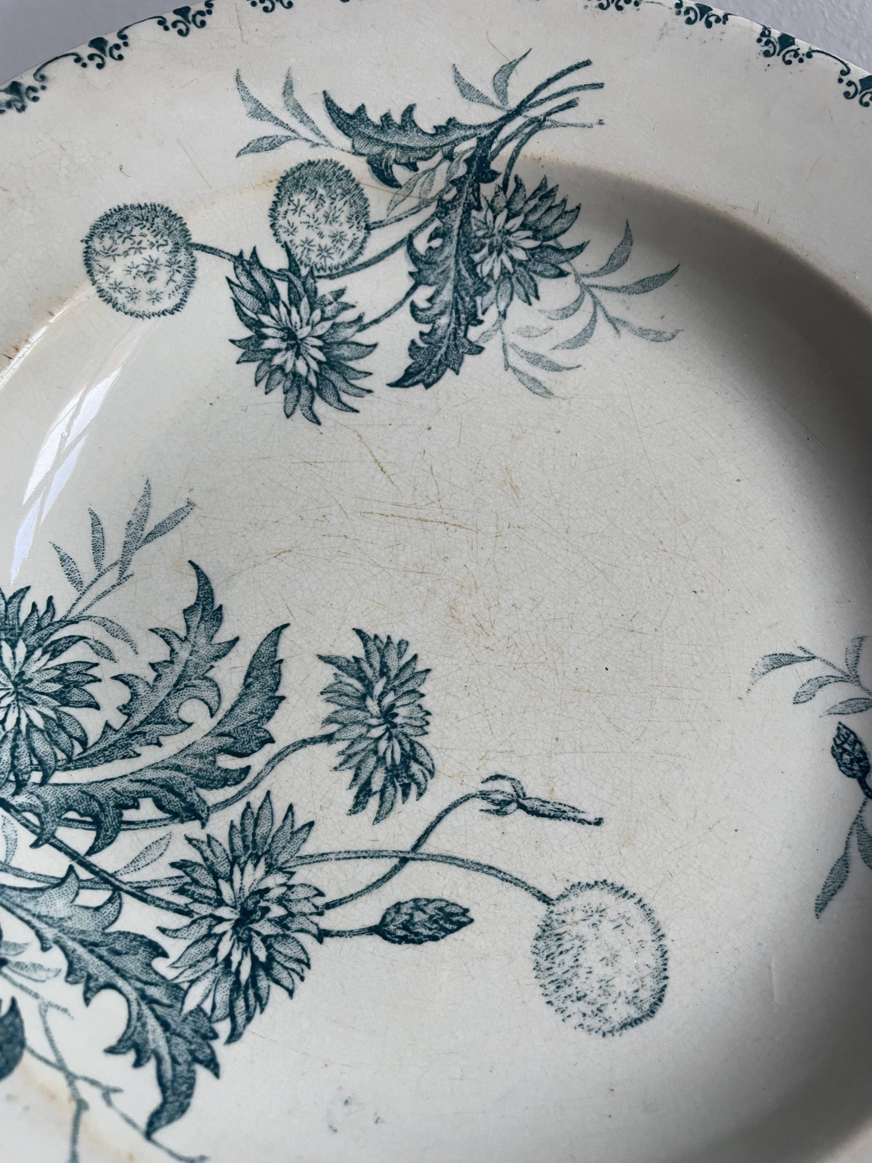 Set of 10 hollow plates Terre de Fer XIXth, model Madrid