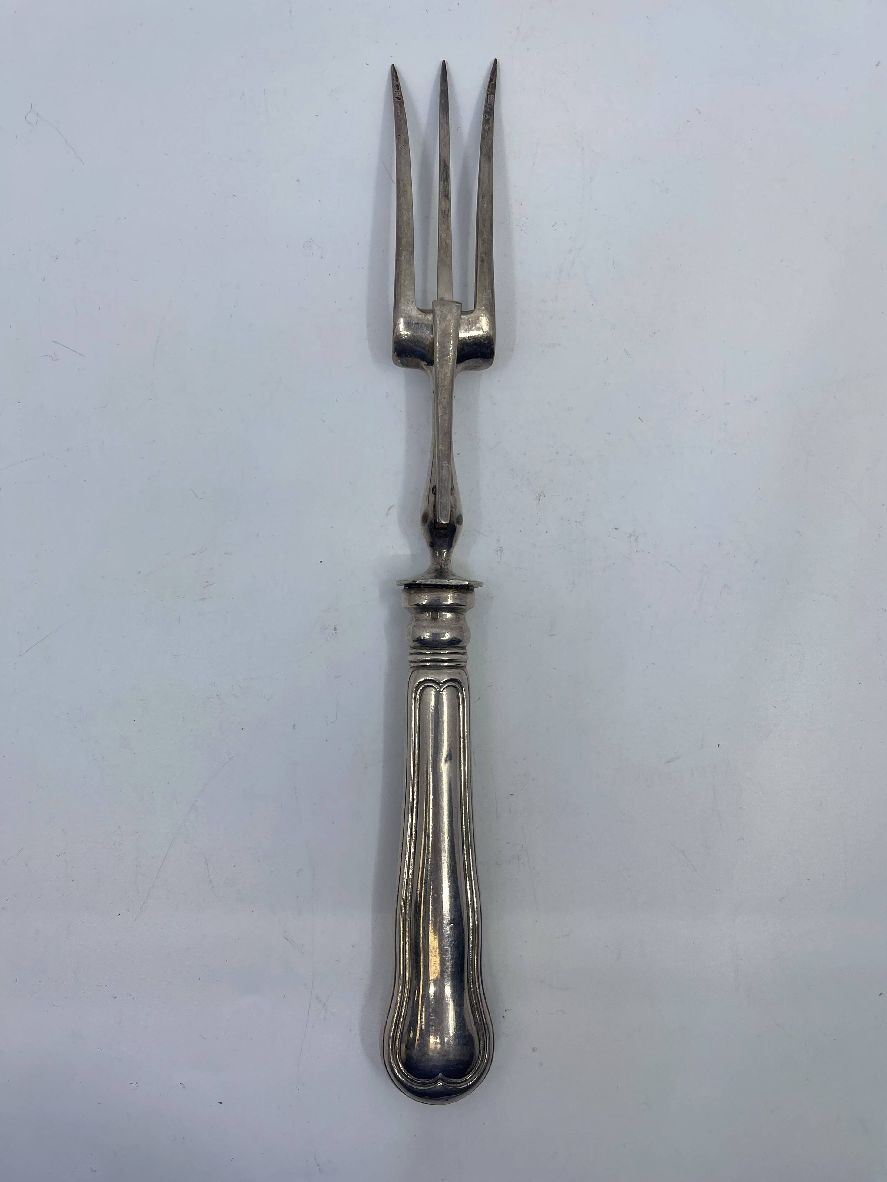 Silver-plated service fork
