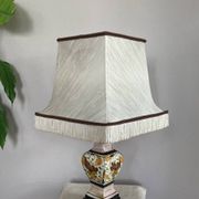 Lampe de salon en faïence façon craquelée décor fait main époque XXe