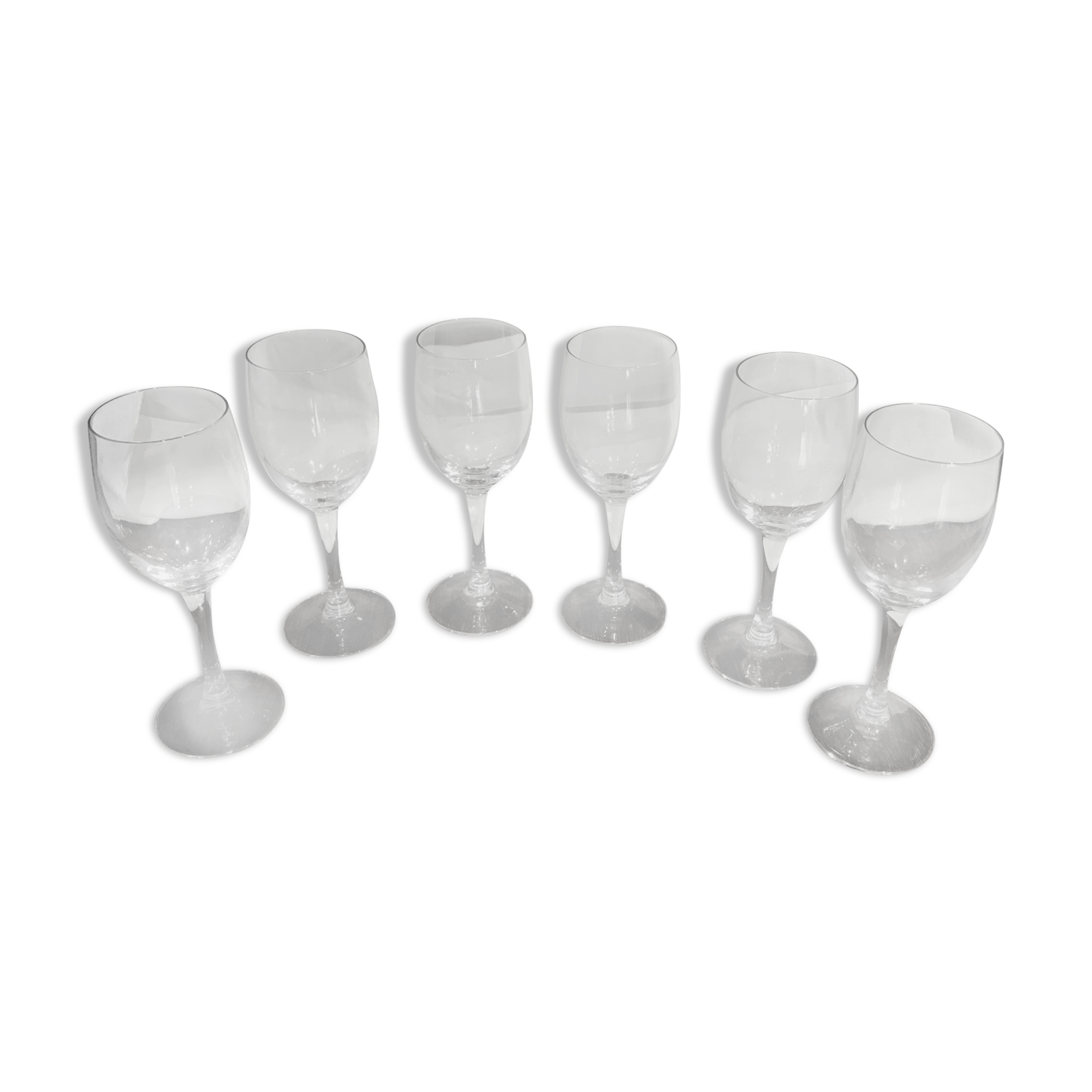 6 crystal wine glasses