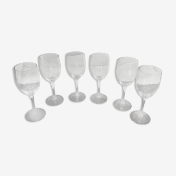 6 verres à vin en cristal