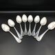 Set of 10 old silver spoons