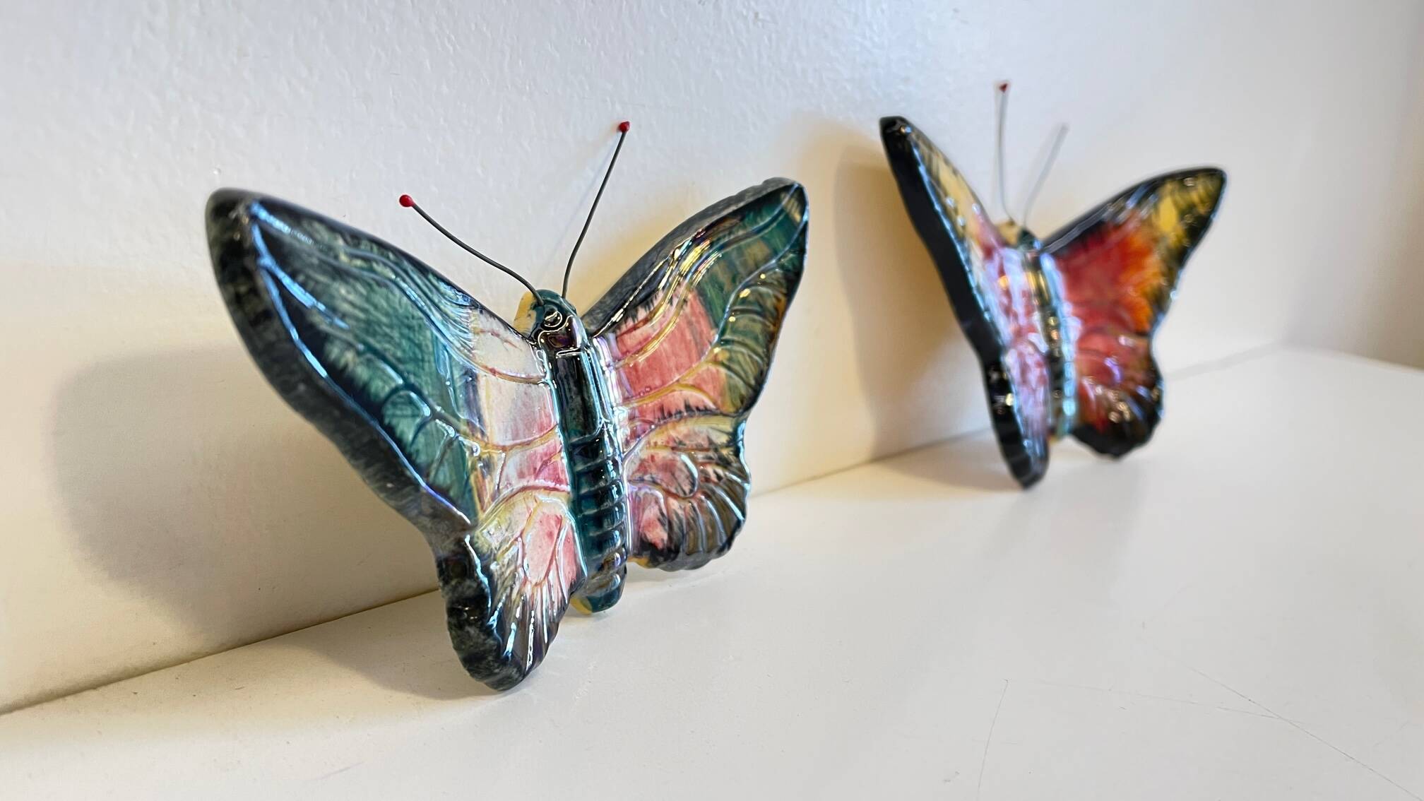 Vintage ceramic wall butterflies