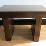 Solid bench made of tropical wood