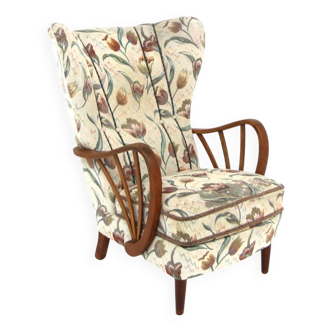 Fauteuil scandinave en orme, Swedish Modern, Suède, 1940