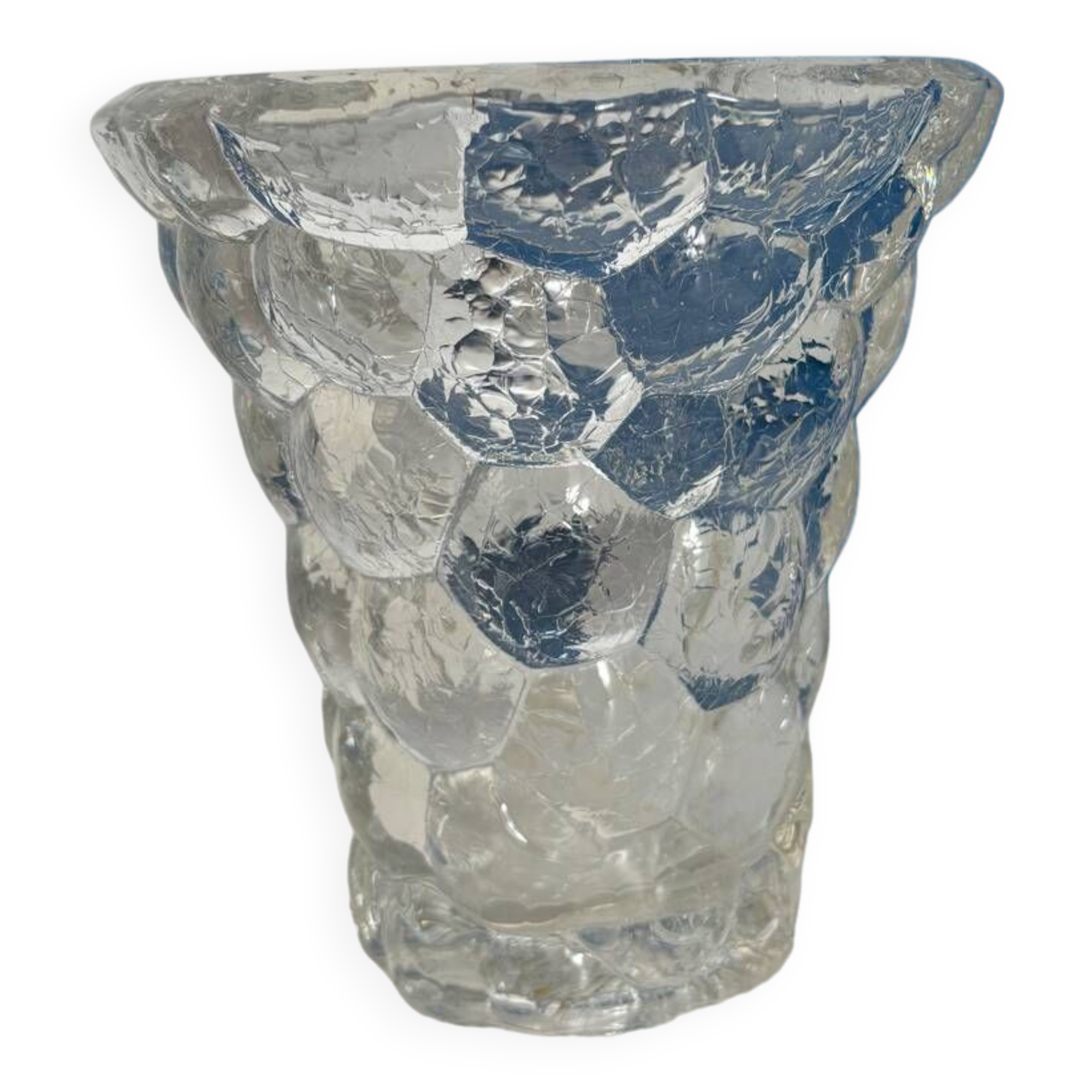 P Davesn honeycomb crystal vase, France