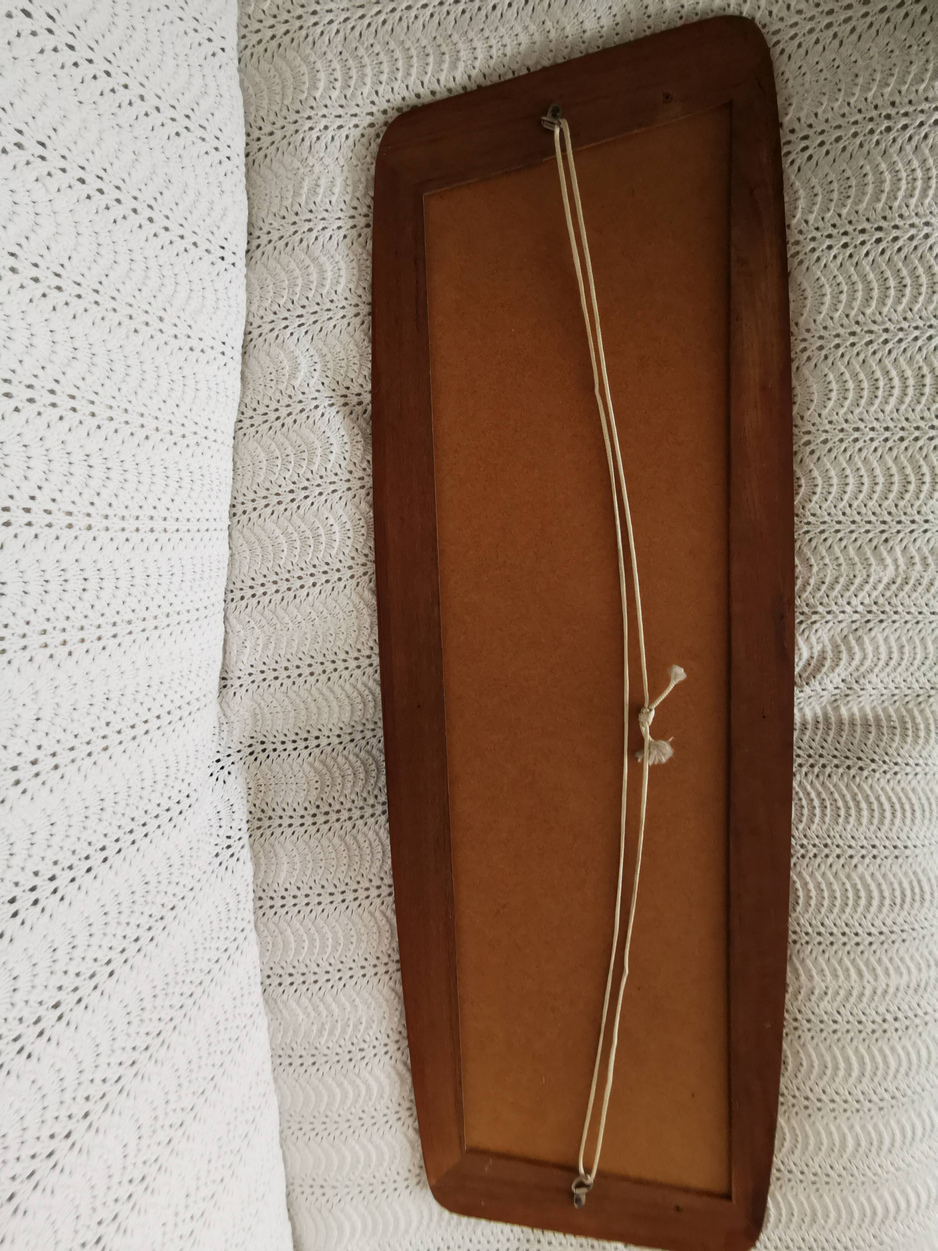 Large mirror in vintage teak, retro, scandi