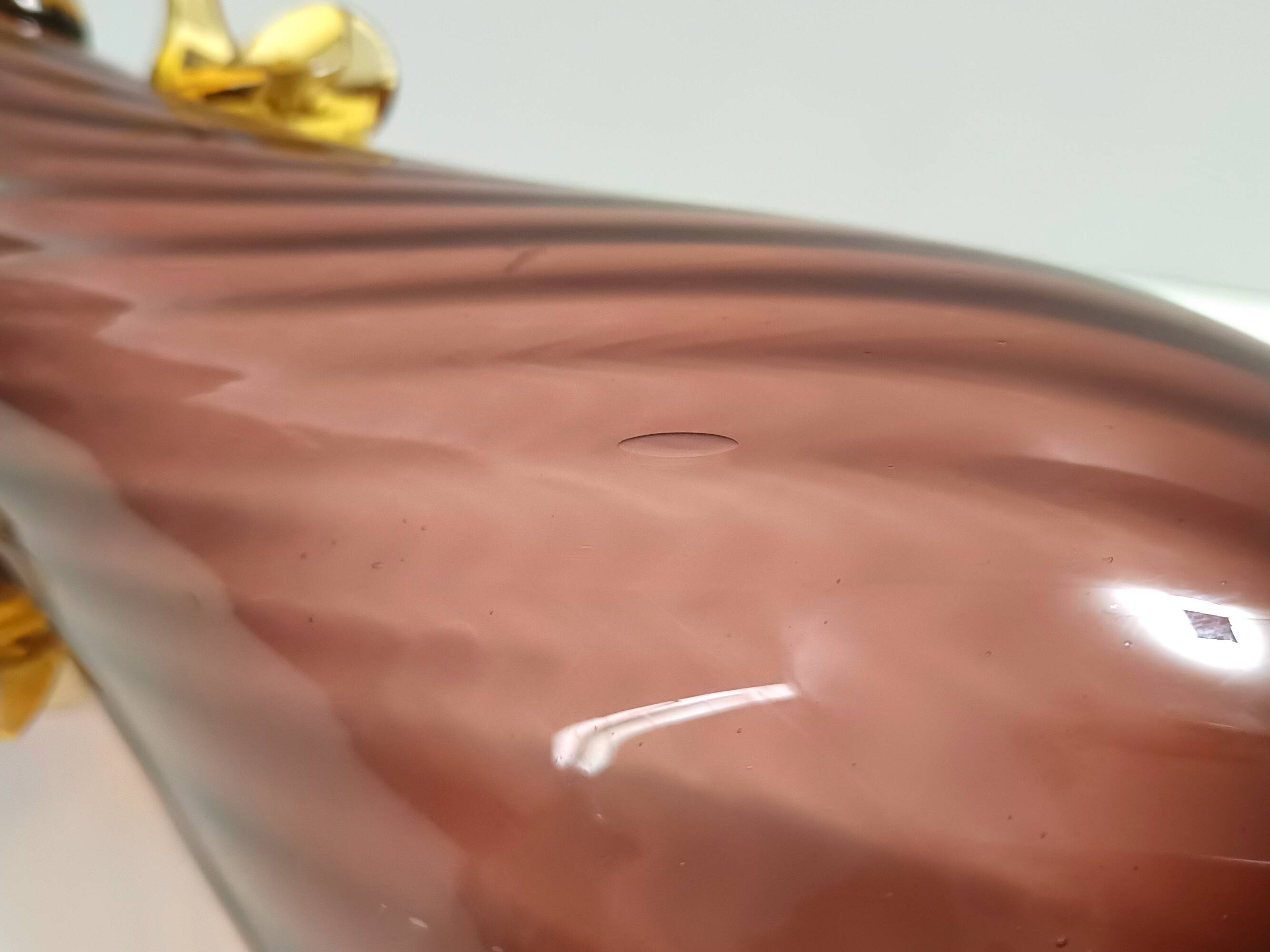 Brown and Yellow Murano Glass Amphora Vase by Fratelli Toso, Italy