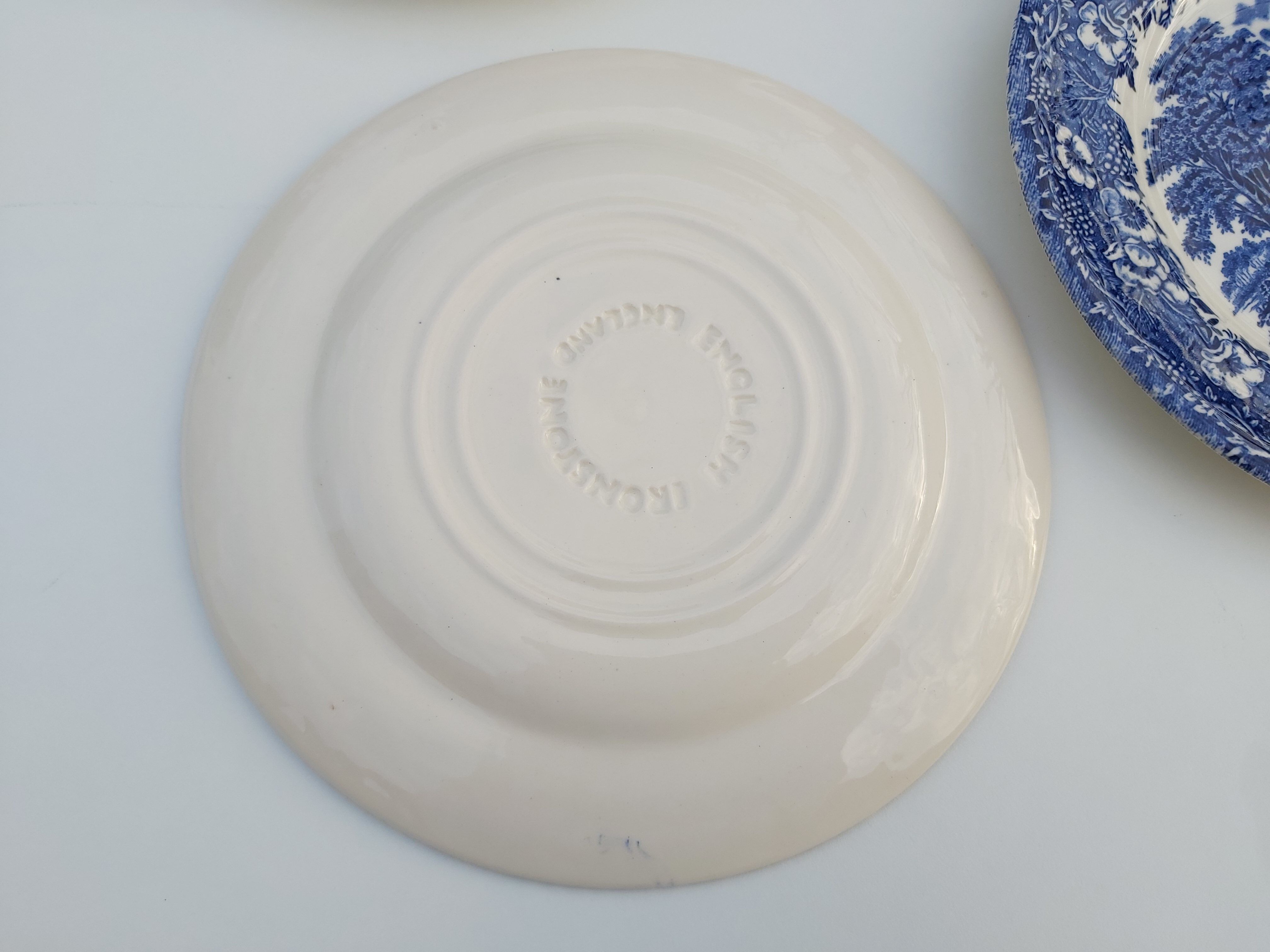6 Ironstone English dessert plates