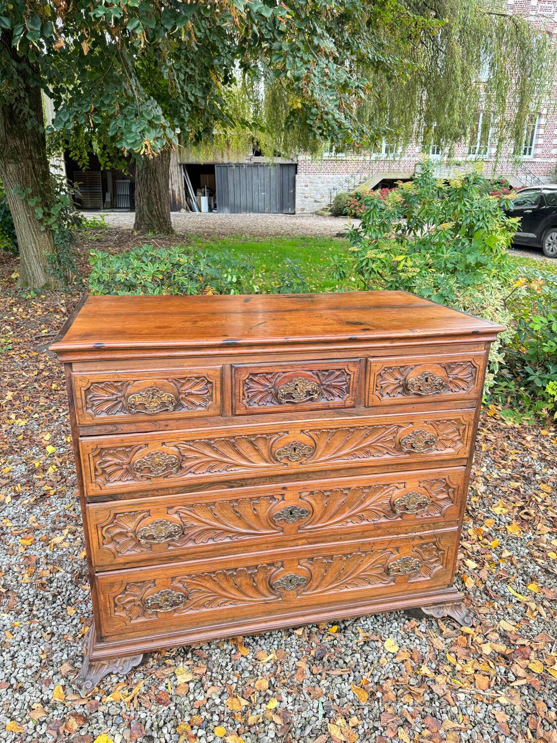Natural Wood Chest of Drawers from the 18th Century, Foreign Work