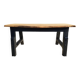 Bicolour coffee table in solid oak with 19th-century legs • Unique piece "Raw"