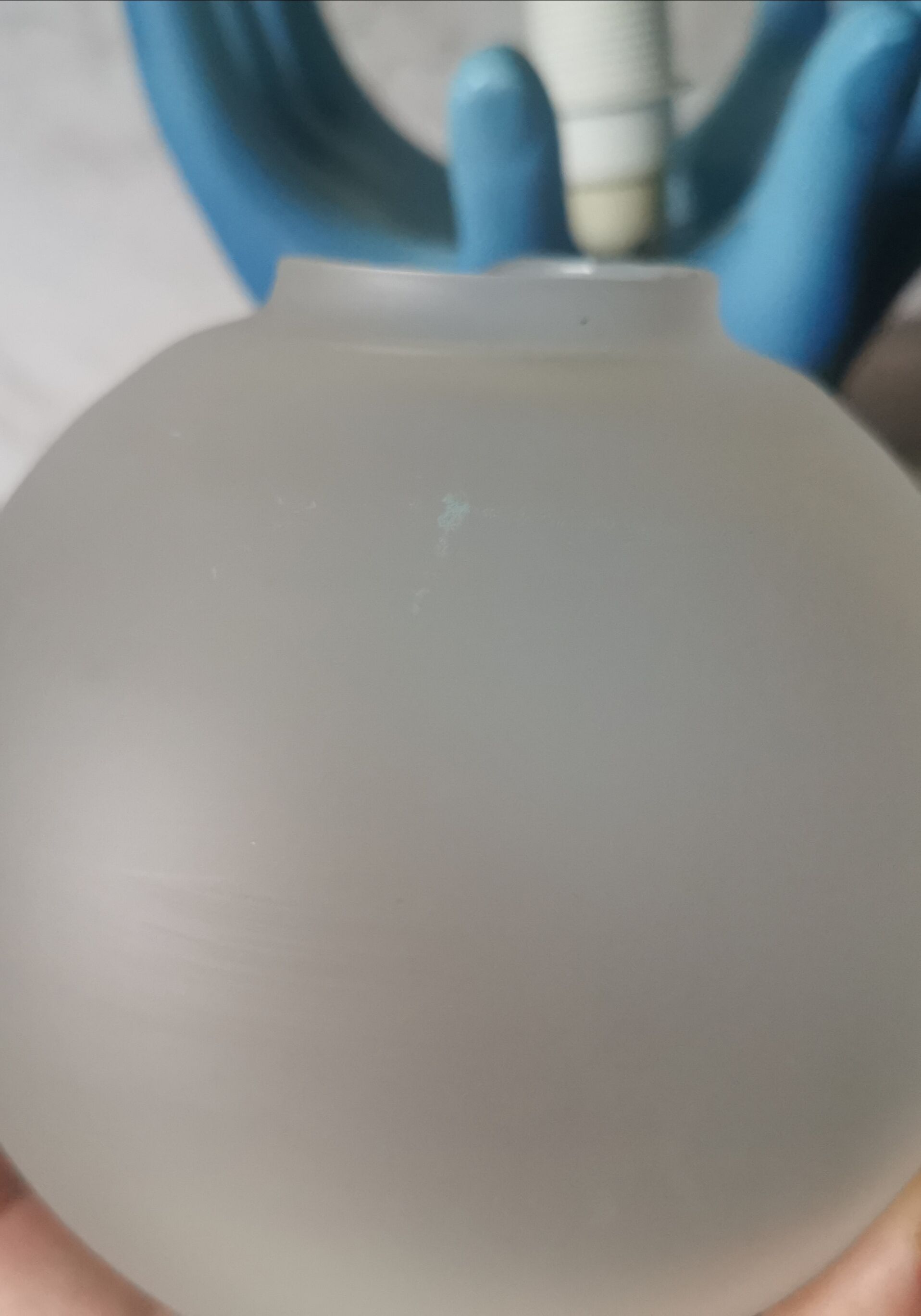 Blue ceramic hand lamp