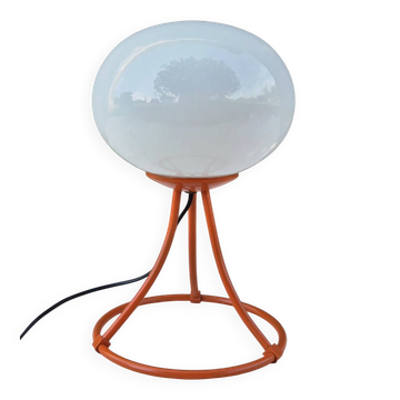 Lampe de table vintage Space Age opaline orange 70s