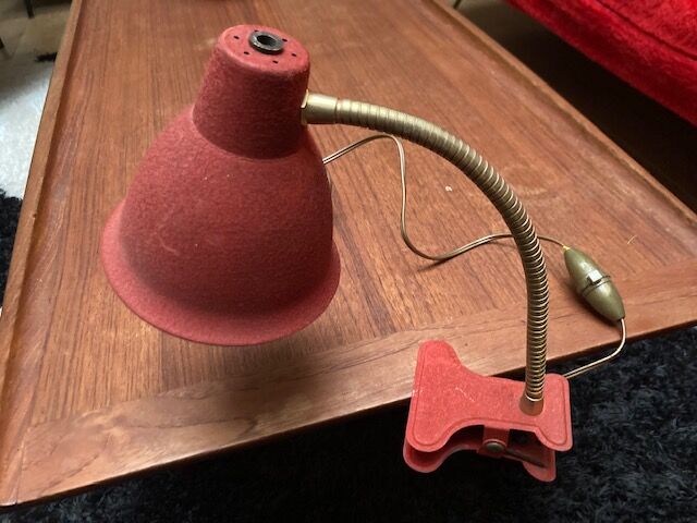 Bedside lamp with clip-on 50s