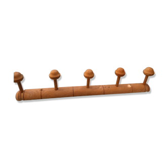 Wooden wall coat rack