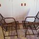 Lot de 2 Fauteuils de jardin en rotin et bambou -Vintage -Années 60 - avec coussins - vernis satin