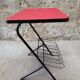Table porte revue 1950 rouge et noire