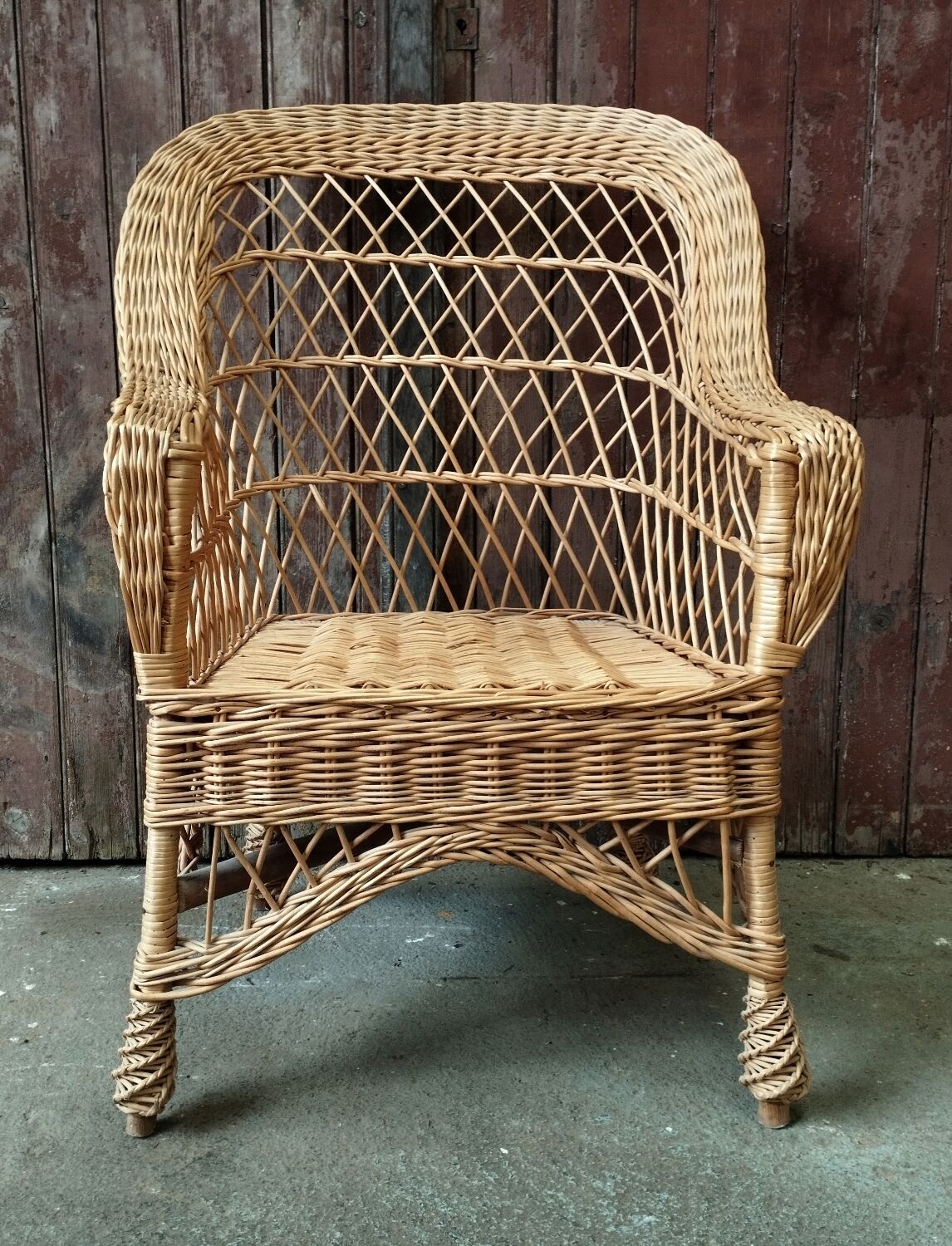 Fauteuil vintage rotin et osier