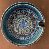 Italian blue ceramic ashtray, design Aldo Londi for Bitossi, 1960