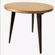 Tripod coffee table in wood and two-tone marquetry Scandinavian design 50s-60s