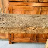 Primitive raw wood console